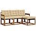 Set di divani da esterno con cuscino 4 pcs Naturale e Beige - Foto miniatura 1