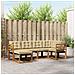 Set di divani da esterno con cuscino 6 pcs Naturale e Beige - Foto miniatura 2