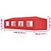 Tenda Party 1200 x 300 x 255 cm Rosso PE e Acciaio - Foto miniatura 9