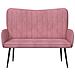 Sofa a Due Posti Rosa 115 x 61 x 87 cm Velluto - Foto miniatura 4