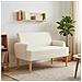 Loveseat con bottoni imbottiti Crema 116 x 67 x 81 cm - Foto miniatura 2