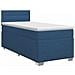 Letto box spring con materasso Blu 100 x 200 cm Tessuto - Foto miniatura 1