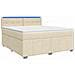 Letto box spring con materasso Crema 140 x 200 cm Tessuto - Foto miniatura 1