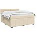 Letto box spring con materasso Crema 140 x 200 cm Tessuto - Foto miniatura 3