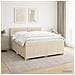 Letto box spring con materasso Crema 140 x 200 cm Tessuto - Foto miniatura 4