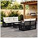 Set Divano da Giardino 6 pz Nero polyrattan - Foto miniatura 3