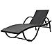 5 Pz Set Lettini Prendisole Con Tavolino In Polirattan Nero - Foto miniatura 6