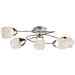 Plafoniera Led Moderna 5 Luci 15w In Metallo Satinato E Vetri Cristallo Bianco - Foto miniatura 1