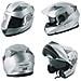 Casco Modulare Apribile Moto Touring Sport Visiera Parasole Argento Xl - Foto miniatura 1