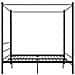 Letto A Baldacchino Nero In Metallo 180x200 Cm - Foto miniatura 3