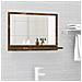 Specchio Da Bagno Rovere Fumo 60x10,5x37cm In Legno Multistrato - Foto miniatura 1