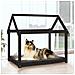 Cuccia per Cani Nera 101x70x90 cm in Legno Massello di Pino - Foto miniatura 6