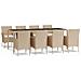 Set Da Pranzo Da Giardino 9 Pz Con Cuscini Beige In Polyrattan - Foto miniatura 1