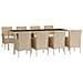 Set Da Pranzo Da Giardino 9 Pz Con Cuscini Beige In Polyrattan - Foto miniatura 2