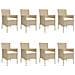 Set Da Pranzo Da Giardino 9 Pz Con Cuscini Beige In Polyrattan - Foto miniatura 3