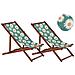 Set Di 2 Sedie A Sdraio Legno Acacia Scuro Motivo Margherite Multicolore Anzio - Foto miniatura 2