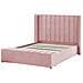Letto Con Rete A Doghe Velluto Rosa 140 X 200 Cm Noyers - Foto miniatura 3