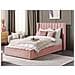 Letto Con Rete A Doghe Velluto Rosa 140 X 200 Cm Noyers - Foto miniatura 1