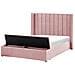 Letto Con Rete A Doghe Velluto Rosa 140 X 200 Cm Noyers - Foto miniatura 5