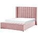 Letto Con Rete A Doghe Velluto Rosa 140 X 200 Cm Noyers - Foto miniatura 6