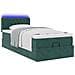 Pouf Letto Con Materasso E Led Verde Scuro 80x200cm In Velluto - Foto miniatura 3