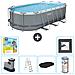Piscina Fuori Terra - Ovale - 549x274x122 Cm - Grigio - Include Accessori Coordinati Cb35 - Foto miniatura 1