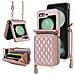 Elegante Custodia Pieghevole Con Porta Carte Per Moto Razr 40 - Oro Rosa - Foto miniatura 1