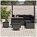 Set di Divano da Giardino 8 Pezzi con Cuscini Nero Polyrattan Acacia, Divano da Giardino a Due Posti con Cuscini Nero Polyrattan, Set di Pranzo da Giardino 3 Pezzi con Cuscini Nero Polyrattan Acacia - Foto miniatura 3