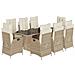 Set da Pranzo da Giardino 9 pz con Cuscini Beige in Polyrattan - Foto miniatura 1