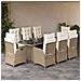 Set da Pranzo da Giardino 9 pz con Cuscini Beige in Polyrattan - Foto miniatura 2