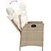 Set da Pranzo da Giardino 9 pz con Cuscini Beige in Polyrattan - Foto miniatura 4
