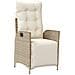 Set da Pranzo da Giardino 9 pz con Cuscini Beige in Polyrattan - Foto miniatura 6