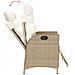 Set da Pranzo da Giardino 9 pz con Cuscini Beige in Polyrattan - Foto miniatura 7