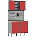 Set di 6 banchi da lavoro in acciaio rosso - Foto miniatura 1
