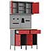 Set di 6 banchi da lavoro in acciaio rosso - Foto miniatura 5