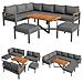 Set Da Giardino Per 7-8 Persone, Mobili Da Giardino, Set Di Mobili Da Giardino Per Giardino, Balcone, Terrazza, Set Da Pranzo Per Gruppi Di Sedute Resistenti Alle Intemperie - Foto miniatura 3