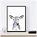 Set Di 6 Stampe Animali Bambini Con Gomma Da Masticare Coniglio Mucca Volpe Cavallo Orso Fiamma A4 Cornice Nera - Foto miniatura 2
