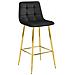 Sgabello TEOTO in velluto nero con gambe dorate, design moderno x4 - Foto miniatura 2
