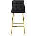 Sgabello TEOTO in velluto nero con gambe dorate, design moderno x4 - Foto miniatura 3