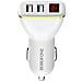 Caricatore Per Auto 2 Usb Con Display Led A Ricarica Rapida, Bianco - Foto miniatura 1