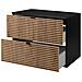 | Mobili da bagno | Marrone opaco, nero | L /A /D circa 80/57/46 cm | Mobiletto, mobile da bagno, mobile da bagno, piano nero, LOFT - Foto miniatura 2