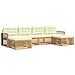Set divani 6 pcs Bianco e Crema Legno di Acacia Massello - Foto miniatura 1