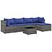Set Divani da Giardino 6 pz con Cuscini in Polyrattan Grigio - Foto miniatura 1