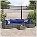 Set Divani da Giardino 6 pz con Cuscini in Polyrattan Grigio - Foto miniatura 2
