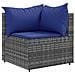 Set Divani da Giardino 6 pz con Cuscini in Polyrattan Grigio - Foto miniatura 3