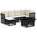 Set Divano da Giardino 7 pz Nero polyrattan - Foto miniatura 1