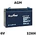Batteria Piombo Agm 6v 12ah - Foto miniatura 1