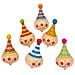Set Da 6 Trottole Clown In Legno Colorato - Foto miniatura 1