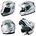Casco Modulare Apribile Moto Touring Sport Visiera Parasole Argento S - Foto miniatura 1
