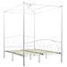 Letto A Baldacchino Bianco In Metallo 140x200 Cm - Foto miniatura 3